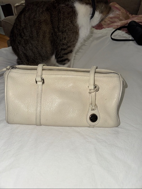 Dooney & Bourke Handbags - Dooney and Bourke Cream Leather Barrel Bag